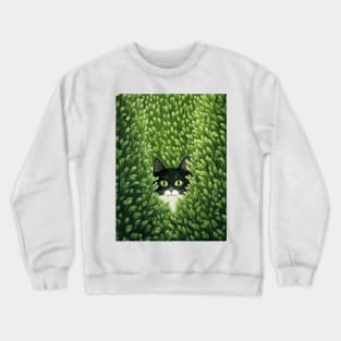 Cat in the green grass Crewneck Sweatshirt